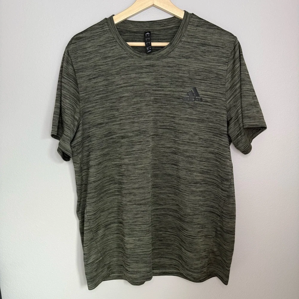 Adidas Shirt Size L Relaxed Fit Athletic Green 100% Polyester